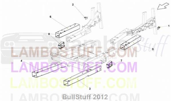 2012 Lamborghini GALLARDO LP 550-2 COUPE EUROPE FRONT FRAME ELEMENTS (701.03.00)